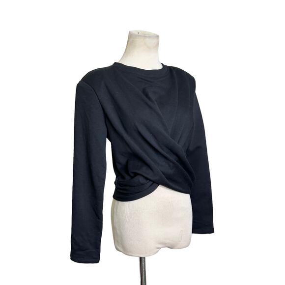 ASTR The Label Black Moxie Cropped Twist Front Top Size Small - Picture 6 of 11